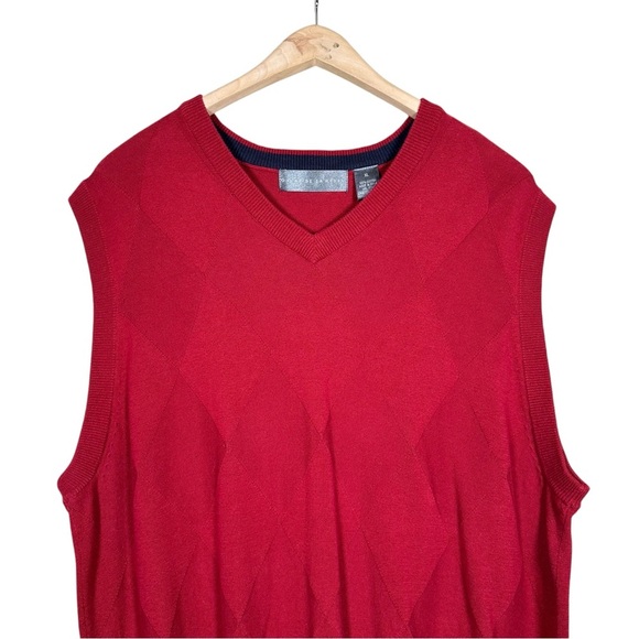 OSCAR DE LA RENTA Vintage Argyle Knit Sweater Vest - Picture 3 of 6